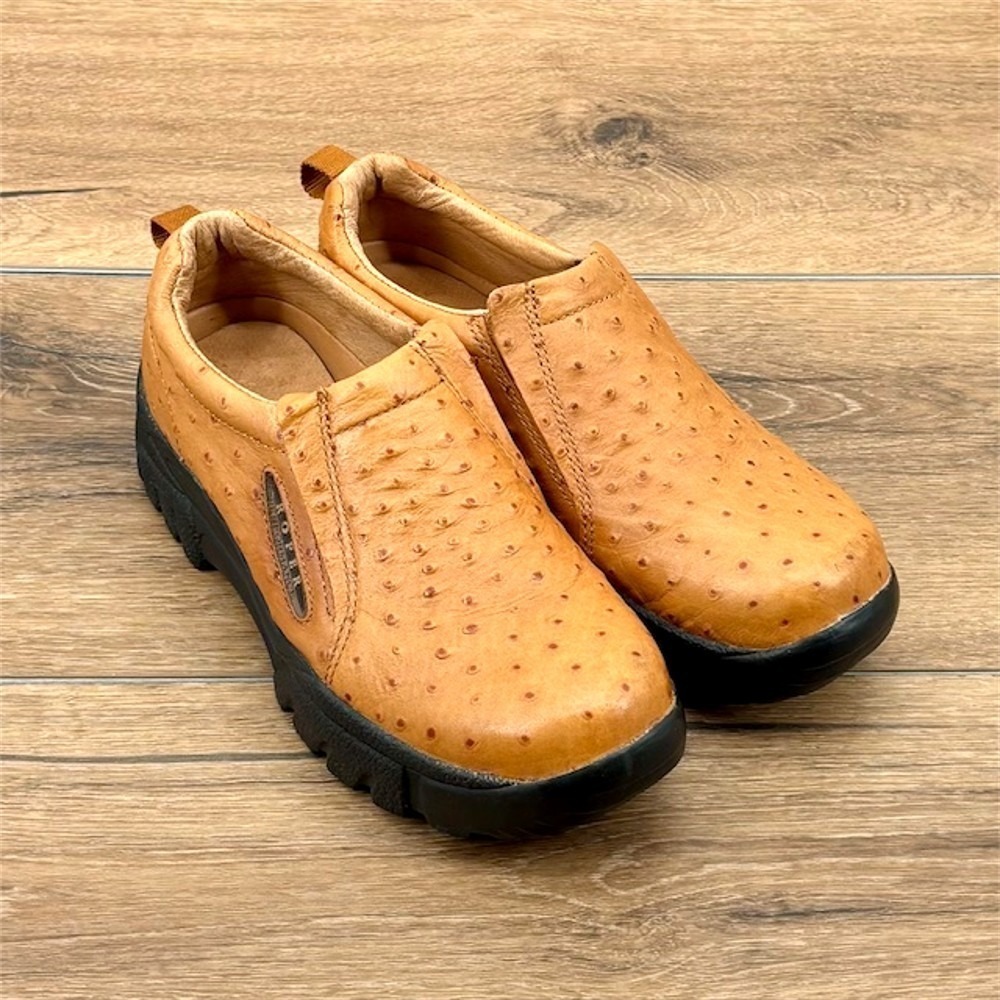 Roper Cotter Women Size 8.5 Faux Ostrich‎ Embossed Leather Slip On Comfort Shoes